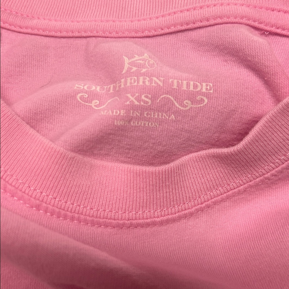 Southern Tide Pink Long Sleeve Shirt with Back and Sleeve Graphic - Picture 5 of 5